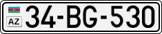 License plate of Azerbaijan, Cars