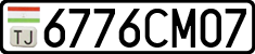 License plate of Tajikistan, Private owners (2009)