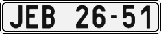 License plate of the Czech Republic, Cars (1960)
