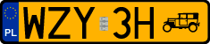 License plates of Poland, Oldtimers