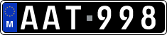 License plate of Malta, Oldtimers (ABC 123)