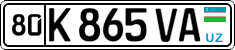 License plate of Uzbekistan, Private owners