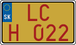 License plate of Slovakia, Oldtimers