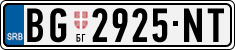 License plate of Serbia, Cars