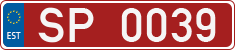License plate of Estonia, Sportcars