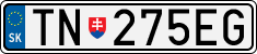 License plate of Slovakia, Cars