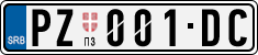 License plate of Serbia, Cars