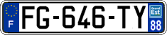 French license plate, SIV (ordinary)