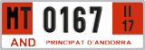 License plate of Andorra, Provisional (1234)