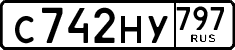 License plate Russia, Cars