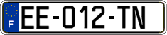 French license plate, SIV (ordinary)