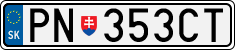 License plate of Slovakia, Cars