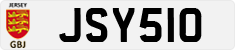 License plate of Jersey, JSY123