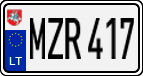 License plate of Lithuania, Cars