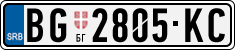 License plate of Serbia, Cars
