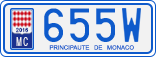 License plate of Monaco, Cars