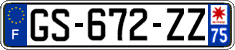 French license plate, SIV (ordinary)