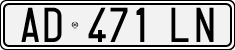 License plate of Italy, Cars (1994 year series)