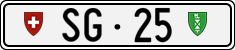 License plate of Switzerland, Cars