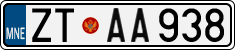 License plate of Montenegro, Cars