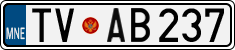 License plate of Montenegro, Cars