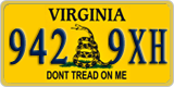 Virginia, Specialty plates (123 4AB)