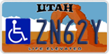 Utah, Vehicles for disabled persons (AB12C/1234A)