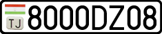License plate of Tajikistan, Private owners (2009)