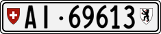 License plate of Switzerland, Cars