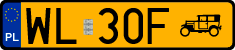 License plates of Poland, Oldtimers