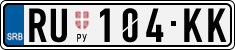 License plate of Serbia, Cars