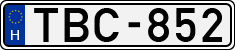 license plates of Hungary, Cars (1990)