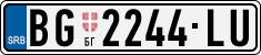 License plate of Serbia, Cars
