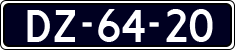 License plate of the Netherlands, Imported oldtimers (cars)