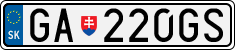 License plate of Slovakia, Cars