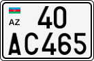 License plate of Azerbaijan, Cars
