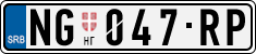 License plate of Serbia, Cars
