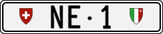 License plate of Switzerland, Cars