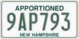 New Hampshire, Apportioned (XXXXXX)