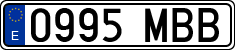 License plates of Spain, Ordinary (2000)
