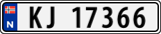 License plate of Norway, Cars
