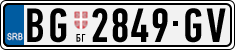 License plate of Serbia, Cars
