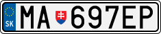 License plate of Slovakia, Cars
