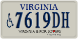 Virginia, Vehicles for disabled persons (#1234XX)