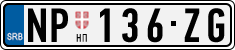License plate of Serbia, Cars
