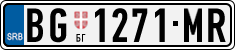 License plate of Serbia, Cars