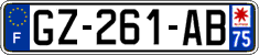 French license plate, SIV (ordinary)