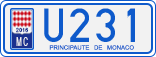 License plate of Monaco, Cars
