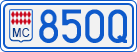 License plate of Monaco, Cars