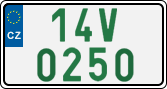 License plate of the Czech Republic, Oldtimers (2001)